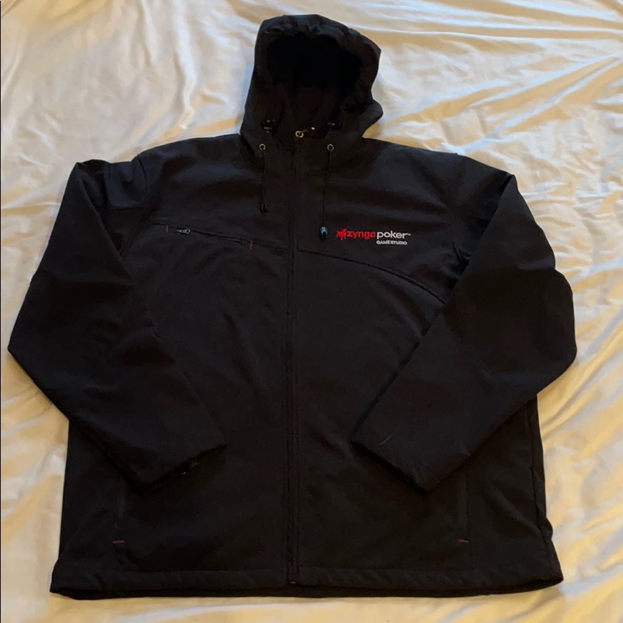 Black Rain Jacket Zynga Poker Game Studio Logo